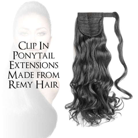 DMV | Clip in ponytail hair extensions- Halo | Thick silky and soft virgin hair| Brazilian Straight Remy hair - reuse up to 4 years