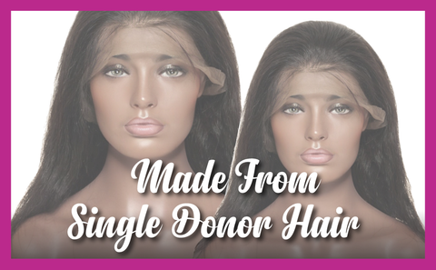 Natural Straight Hair Single Donor 20' FULL-LACE Human Hair Wig by e. Natural DMV colors only- Color as shown