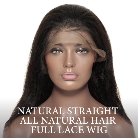 Natural Straight Hair Single Donor 24' FULL-LACE Human Hair Wig by DMV.Natural Hair Colors Use up to 4 years. Worn Natural Curl Or Straight