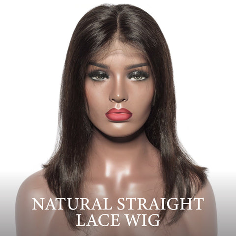 Natural Straight Single Donor 16' FULL-LACE Human Hair Wig by DMV. Natural hair colors only. Use up to 4 years. Worn Natural Curl Or Straight