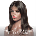Natural Straight Single Donor 16' FULL-LACE Human Hair Wig by DMV. Natural hair colors only. Use up to 4 years. Worn Natural Curl Or Straight