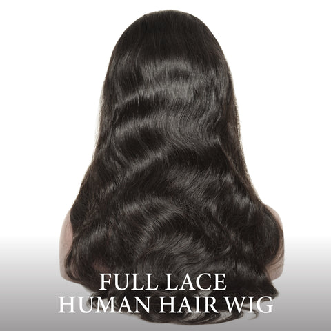 Natural Bodywave Hair Single Donor 24' FULL-LACE Human Hair Wig by DMV. Natural hair colors only- Color as shown. Can be reused up to 4 years.