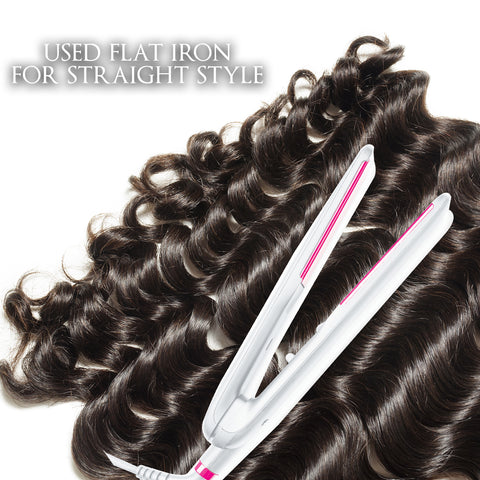 Fast Electric Hair Straightener and Curler with 360 Rotation - Best Rated 2 in 1 Hair Straightener and Curler - Fast Heating - No Damage - Works On All Hair Types